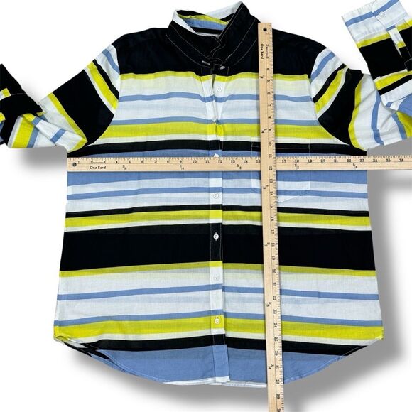 Ann Taylor Striped Long Sleeve Button Up Shirt Multicolor XL - Picture 9 of 10